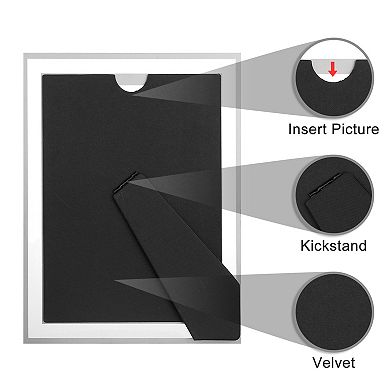 2 Pcs Glass Picture Frame for Tabletop Display, Real Glass Photo Frames 4" x 6"&6" x 8"