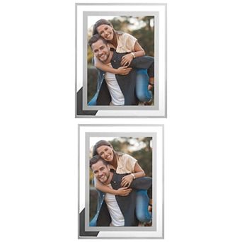 2 pc Glass Picture Frame for Tabletop Display, Real Glass Photo Frames 4" x 6"&6" x 8"