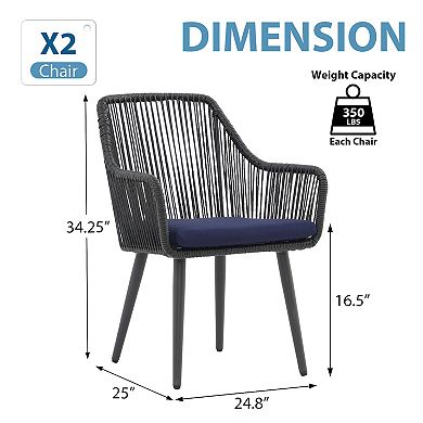 Outdoor Dining Chairs, Patio Dining Chair Set of 2