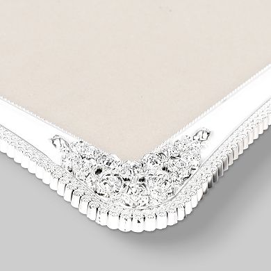 3 Pcs Picture Frame with Crystal for Wedding Shiny with Glass Photo Frames Silver White 7" x 10"