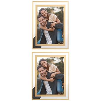 2 pc Glass Picture Frame for Tabletop Display, Real Glass Photo Frames 5" x 7"&4" x 6"