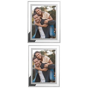 2 pc Glass Picture Frame for Tabletop Display, Real Glass Photo Frames 5" x 7"&4" x 6"