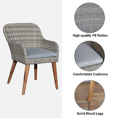 3-Piece Bistro Set with Seat Cushion