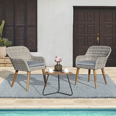 3-Piece Bistro Set with Seat Cushion