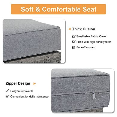 2 Piece Patio Ottoman Set