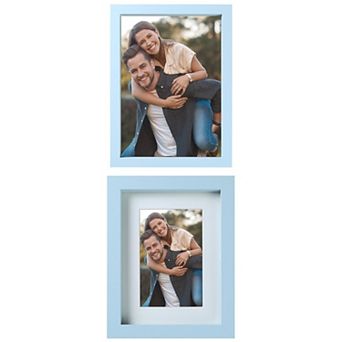 2 pc Picture Frame, Rustic Texture Frame Distressed Farmhouse Photo Frames 5" x 7"&8" x 11"