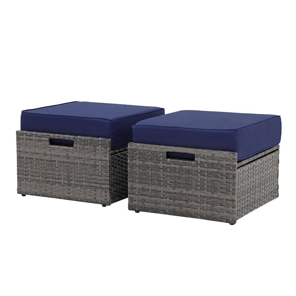 2 Piece Patio Ottoman Set