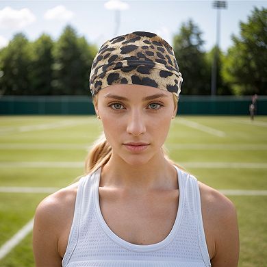 Breathable Headband Print Tie Headband for Sport Black Brown 1 Pc
