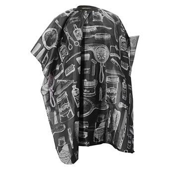 Comb Pattern Hair Cut Barber Cape for Hair Cut Black White 1 pc