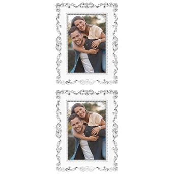 2 pc Picture Frame, Luxury Photo Frames with Glass Front, Plated Photo Frame 5" x 7"&4" x 6"