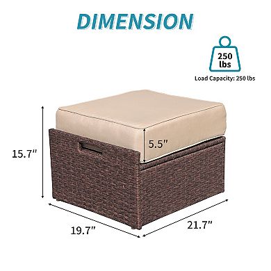 2 Piece Patio Ottoman Set
