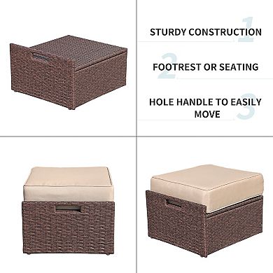 2 Piece Patio Ottoman Set