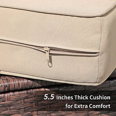 2 Piece Patio Ottoman Set