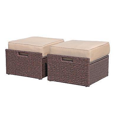 2 Piece Patio Ottoman Set