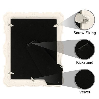 2 Pcs Vintage Picture Frame, Elegant Photo Frames with Glass Front for and White 5" x 7"&4" x 6"