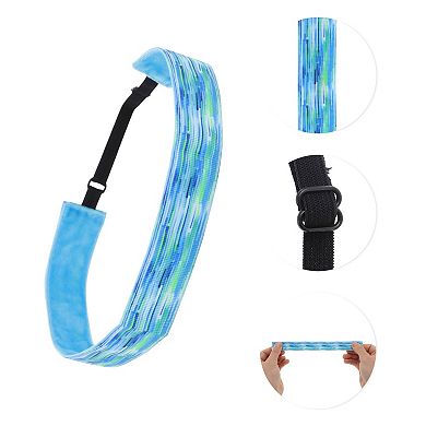 Non Slip Headband Tie-dye Headband for Sport Blue Green 1 Pc