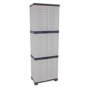 Sunnydaze Lockable Storage Cabinet with 4 Adjustable Shelves - 72 in