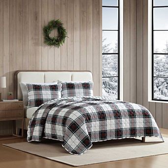 Eddie Bauer Holiday Plaid Red Quilt Set