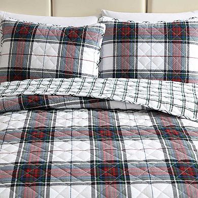 Eddie Bauer Holiday Plaid Red Quilt Set