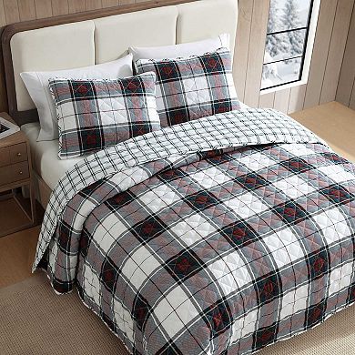 Eddie Bauer Holiday Plaid Red Quilt Set