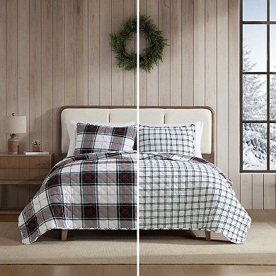Eddie Bauer Holiday Plaid Red Quilt Set