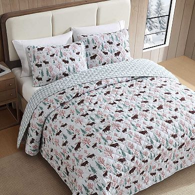Eddie Bauer Mountain Moose Grey Quilt Set