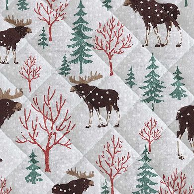 Eddie Bauer Mountain Moose Grey Quilt Set