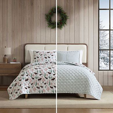 Eddie Bauer Mountain Moose Grey Quilt Set