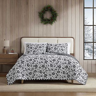 Eddie Bauer Woodblock Floral Black Quilt Set