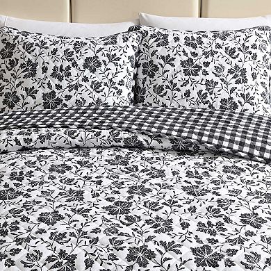 Eddie Bauer Woodblock Floral Black Quilt Set