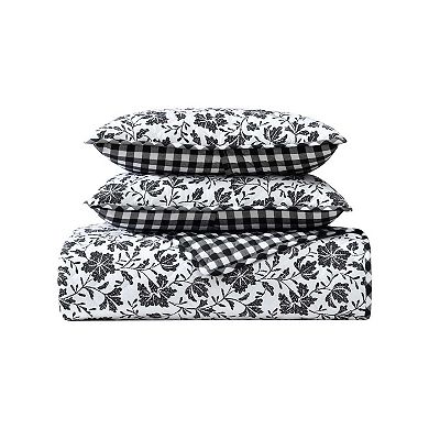 Eddie Bauer Woodblock Floral Black Quilt Set