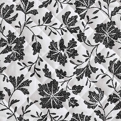 Eddie Bauer Woodblock Floral Black Quilt Set