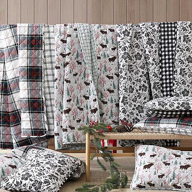 Eddie Bauer Woodblock Floral Black Quilt Set