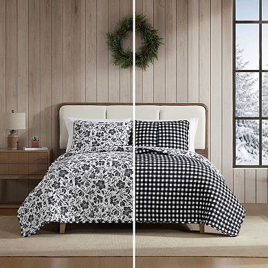 Eddie Bauer Woodblock Floral Black Quilt Set