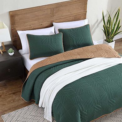 Eddie Bauer Solid Reversible Microfiber Quilt Set