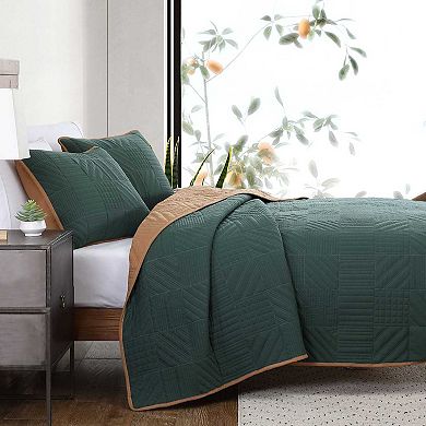 Eddie Bauer Solid Reversible Microfiber Quilt Set