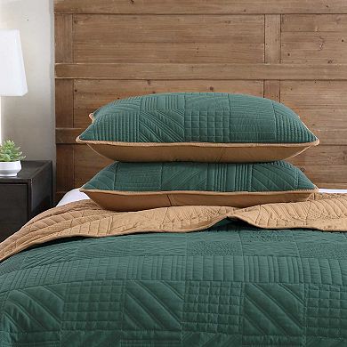 Eddie Bauer Solid Reversible Microfiber Quilt Set