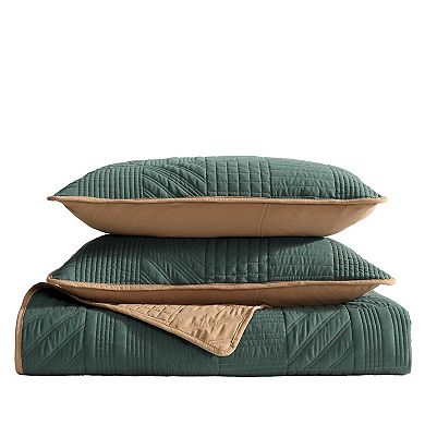 Eddie Bauer Solid Reversible Microfiber Quilt Set
