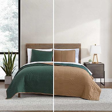 Eddie Bauer Solid Reversible Microfiber Quilt Set