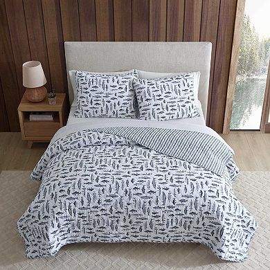 Eddie Bauer Wes Fish Blue Quilt Set