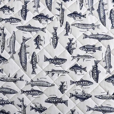 Eddie Bauer Wes Fish Blue Quilt Set