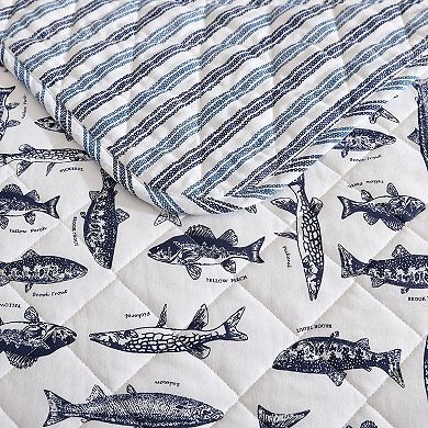 Eddie Bauer Wes Fish Blue Quilt Set