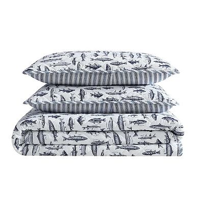 Eddie Bauer Wes Fish Blue Quilt Set