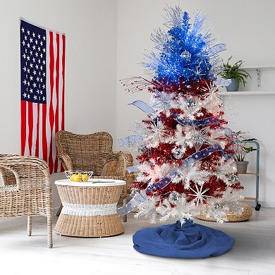 Northlight 6' Pre-Lit Clear Lights Americana Tinsel Christmas Tree