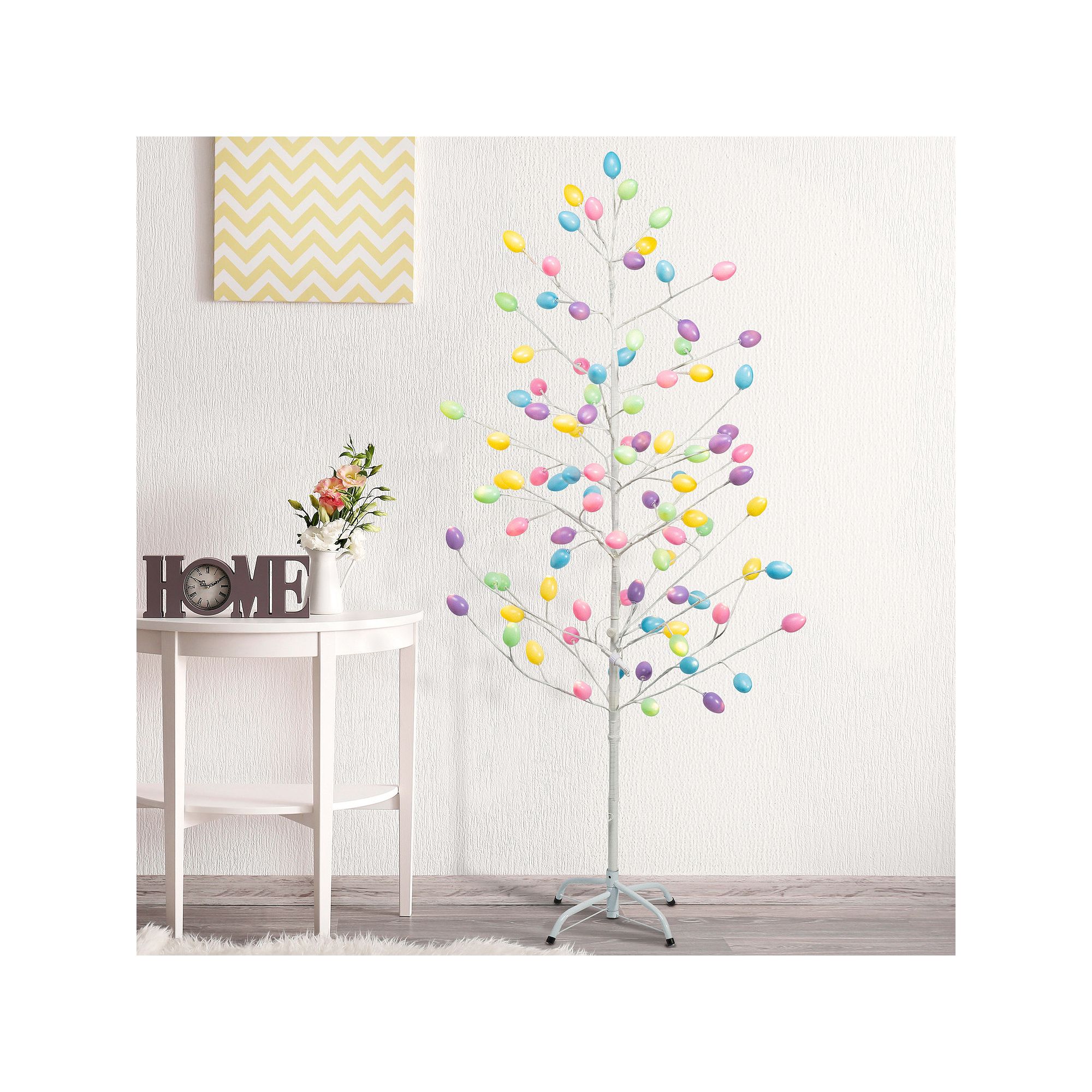 Gerson 5 Foot Multi Colored Easter Egg LED Lighted Tree Floor Decor
