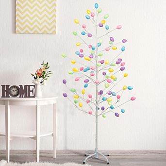 Gerson 5 Foot Multi Colored Easter Egg LED Lighted Tree Floor Decor