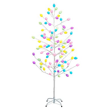 Gerson 5 Foot Multi Colored Easter Egg LED Lighted Tree Floor Decor