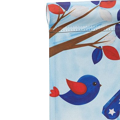 Northlight 18" x 12.5" Patriotic Birds and Birdhouse "Welcome" Outdoor Garden Flag