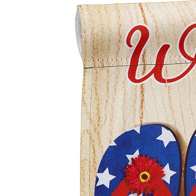 Sandy Beach "Welcome" Patriotic 18" x 12.5" Outdoor Garden Flag