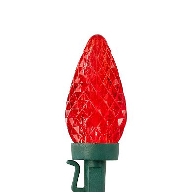 Patriotic LED C9 Faceted Red White and Blue 66' Green Wire 100-ct. Christmas Lights